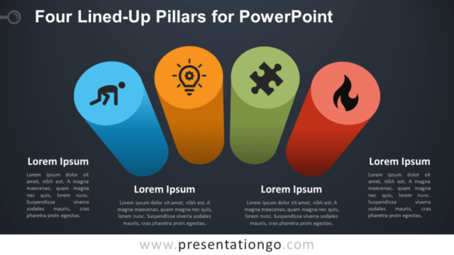 Cuatro Pilares Alineados Gratis Para PowerPoint