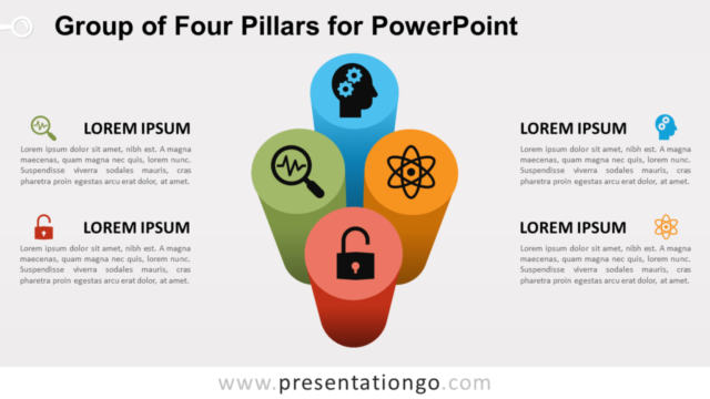 Grupo de Cuatro Pilares Gratis Para PowerPoint