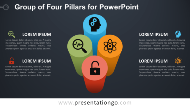 Grupo de Cuatro Pilares Gratis Para PowerPoint
