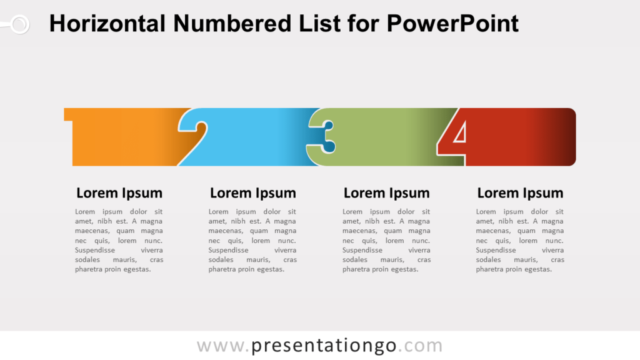 Lista Numerada Horizontal Gratis Para PowerPoint