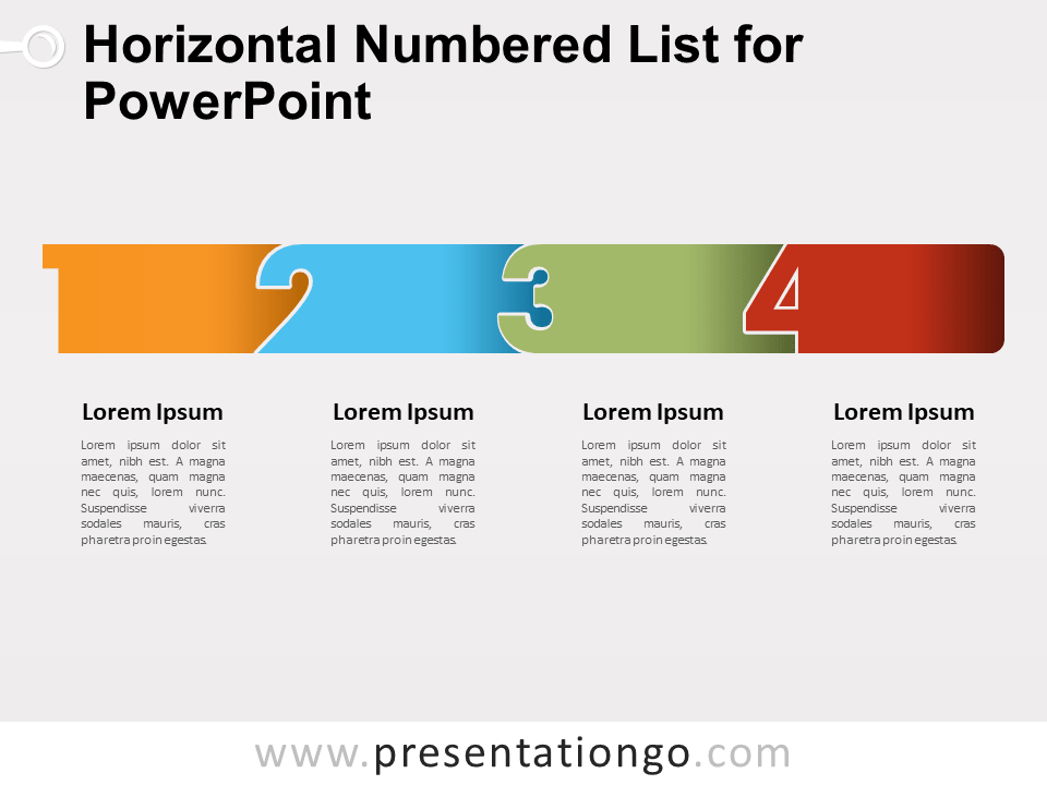 Lista Numerada Horizontal Gratis Para PowerPoint