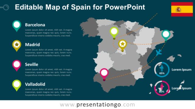 Mapa de España Gratis Para PowerPoint