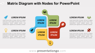 Matriz de Diagrama Gratis Con Nodos Para PowerPoint