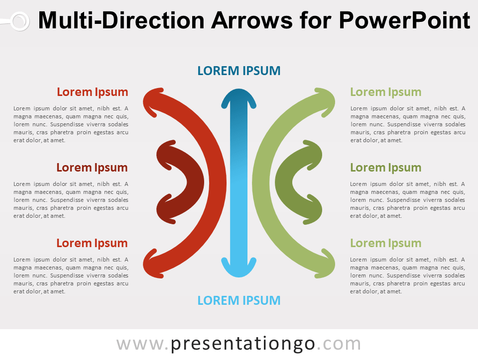 Flechas Multidireccionales Gratis Para PowerPoint