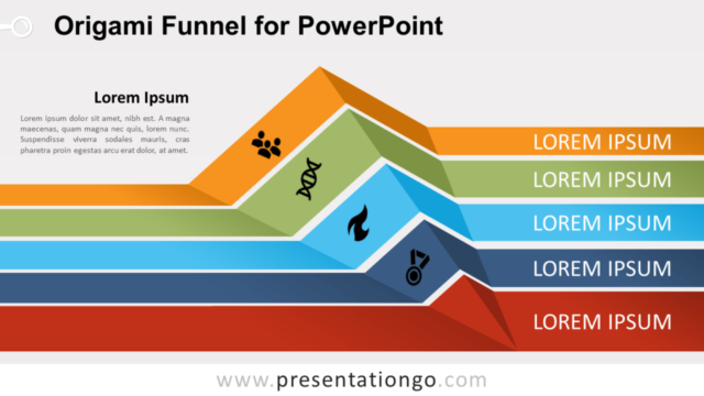 Embudo de Origami Gratis Para PowerPoint