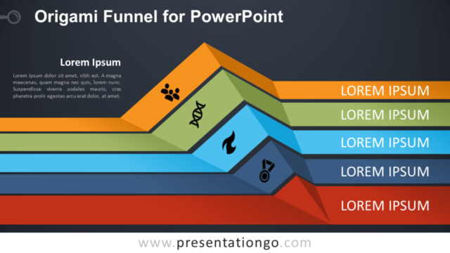 Embudo de Origami Gratis Para PowerPoint