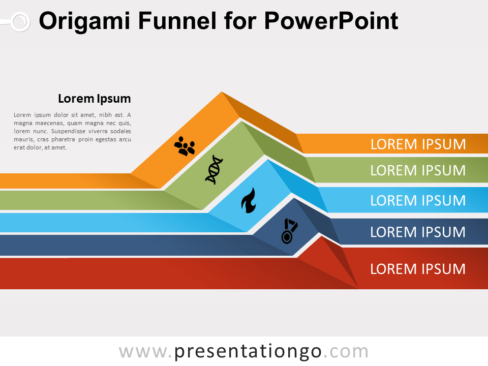 Embudo de Origami Gratis Para PowerPoint
