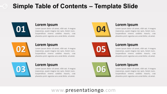 Tabla de Contenido Simple Gratis Para PowerPoint y Google Slides