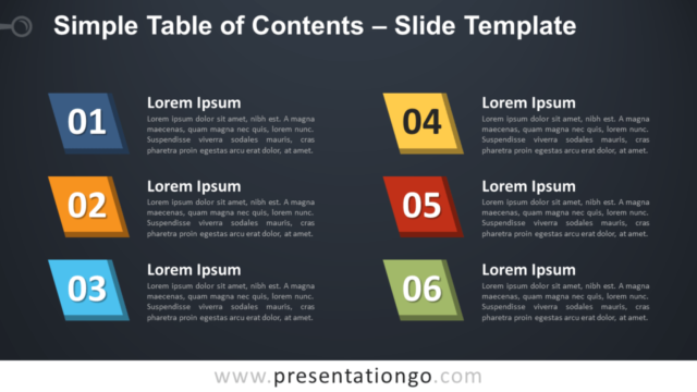 Tabla de Contenido Simple Gratis Para PowerPoint y Google Slides
