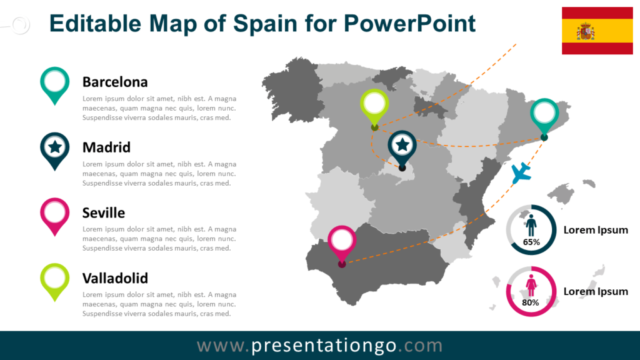 Mapa de España Gratis Para PowerPoint