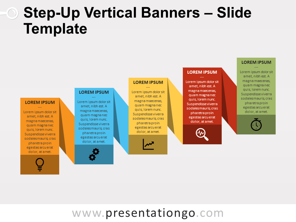 Banners Verticales Escalonados Gratis Para PowerPoint Y Google Slides