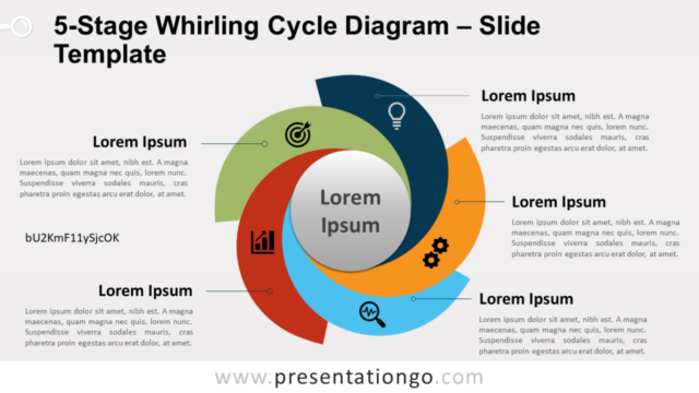 Diagrama Gratis de Ciclo Giratorio de 5 Etapas Para PowerPoint and Google Slides