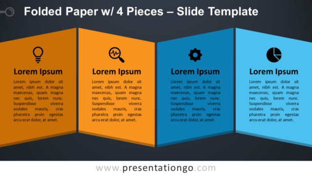 Papel Plegado Con 4 Piezas Gratis Para PowerPoint Y Google Slides