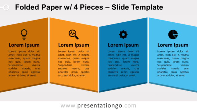 Papel Plegado Con 4 Piezas Gratis Para PowerPoint Y Google Slides