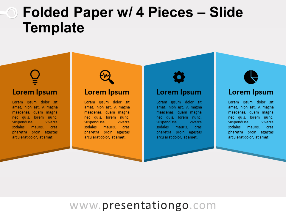 Papel Plegado Con 4 Piezas Gratis Para PowerPoint Y Google Slides