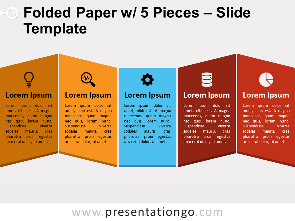 Papel Plegado Con 5 Piezas Gratis PowerPoint Y Google Slides