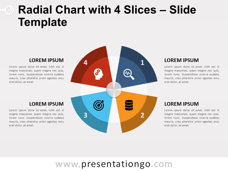 Gráfico Radial Con 4 Segmentos Gratis Para PowerPoint Y Google Slides