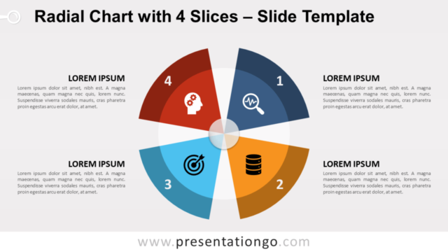 Gráfico Radial Con 4 Segmentos Gratis Para PowerPoint Y Google Slides