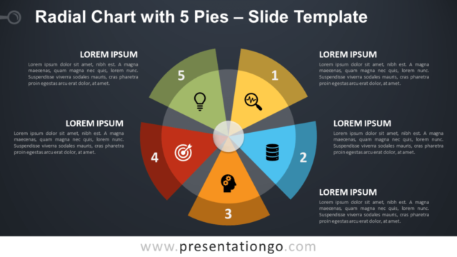 Gráfico Radial Con 5 Sectores Gratis Para PowerPoint Y Google Slides