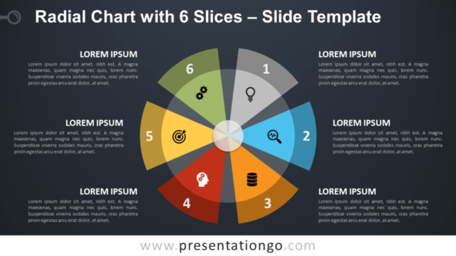 Gráfico Radial Con 6 Secciones Gratis Para PowerPoint Y Google Slides
