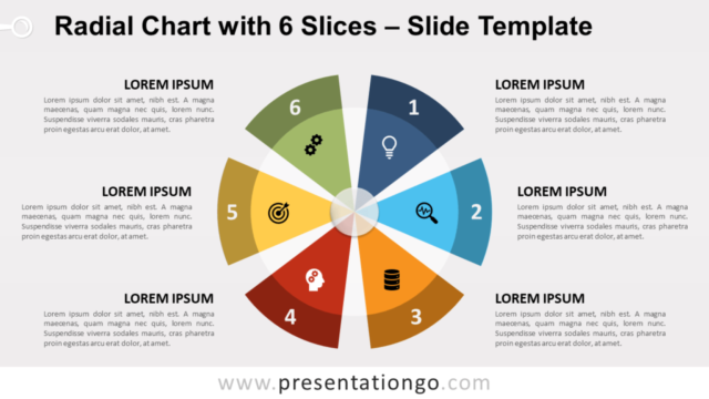 Gráfico Radial Con 6 Secciones Gratis Para PowerPoint Y Google Slides
