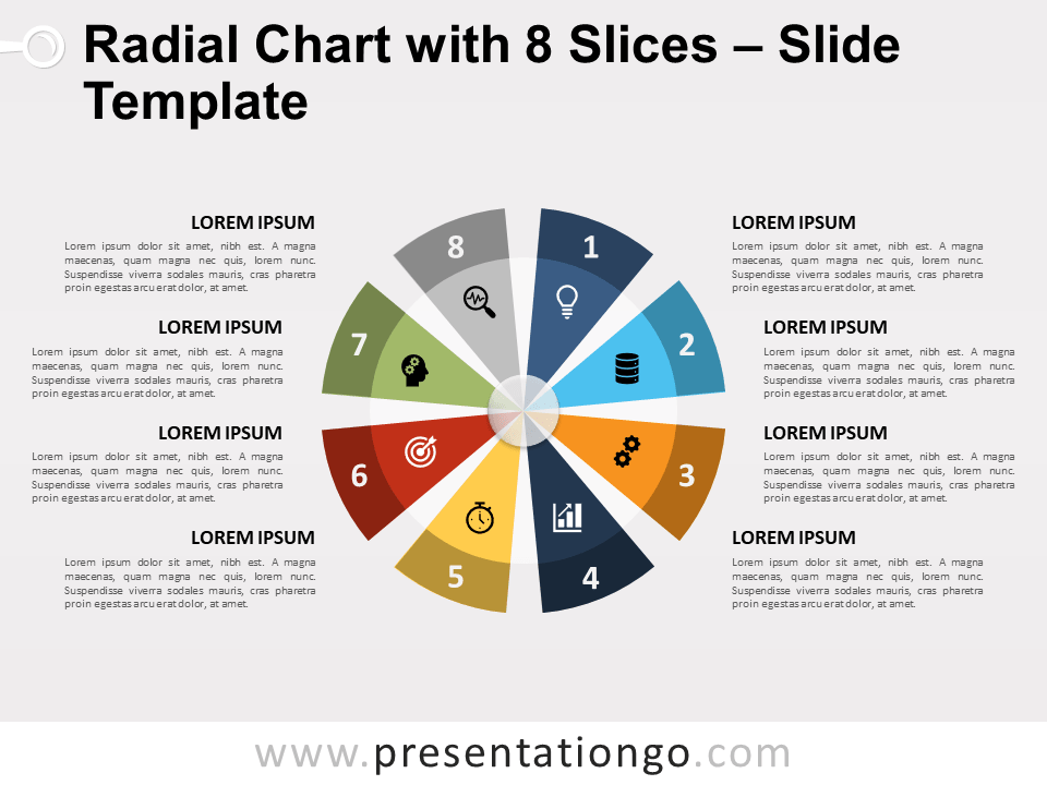 Gráfica Radial Con 8 Cortes Gratis Para PowerPoint Y Google Slides