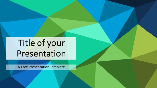 Plantilla Gratis de Mosaico de Triángulos Azul-Verde Para PowerPoint Y Google Slides