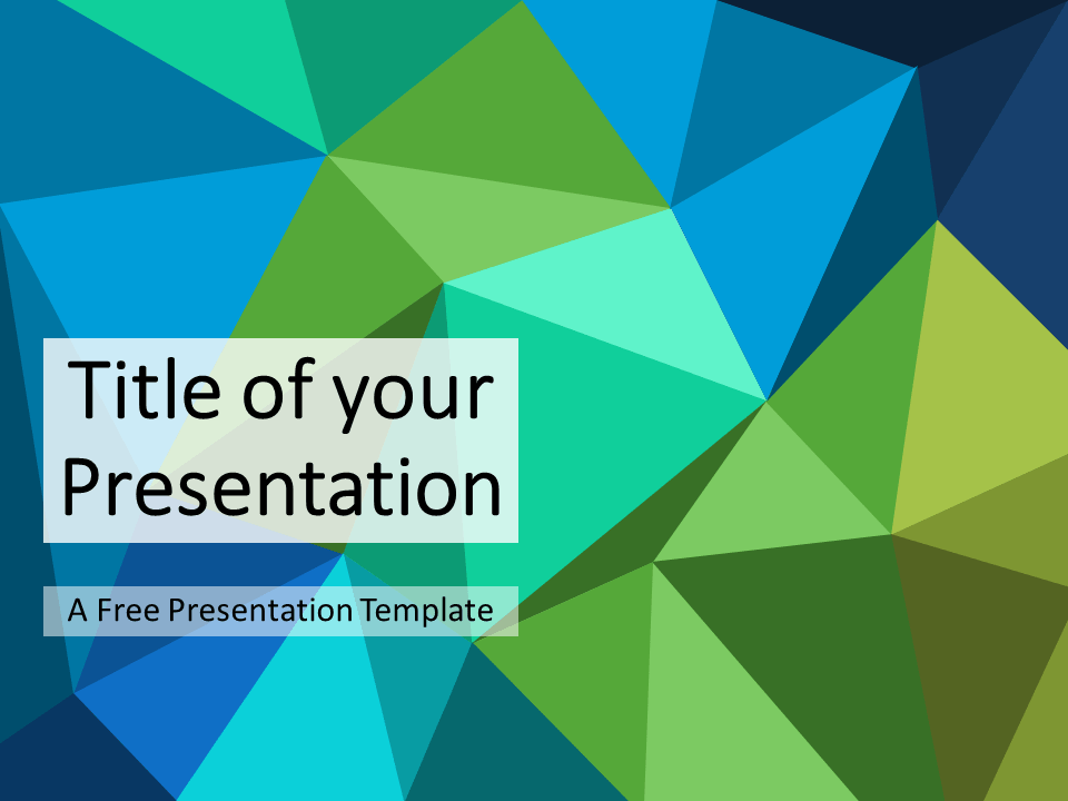 Plantilla Gratis de Mosaico de Triángulos Azul-Verde Para PowerPoint Y Google Slides