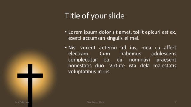 Plantilla Gratis de Cruz Cristiana Para PowerPoint Y Google Slides - Diapositiva de Título Y Contenido