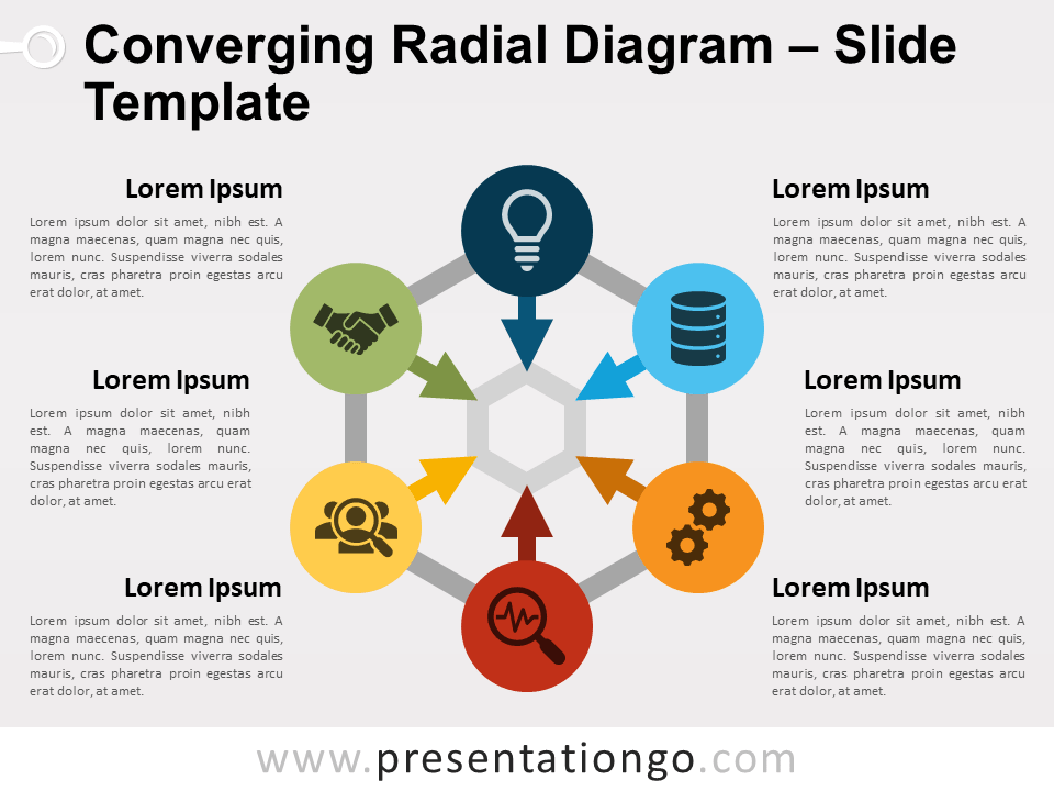 Diagrama Gratis Radial Convergente Para PowerPoint and Google Slides