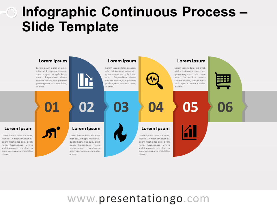 Proceso Continuo Infográfico Gratis Para PowerPoint and Google Slides