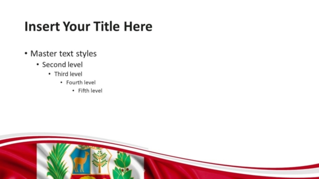 Plantilla Gratis de la Bandera de Perú Para PowerPoint Y Google Slides - Diapositiva de Título Y Contenido