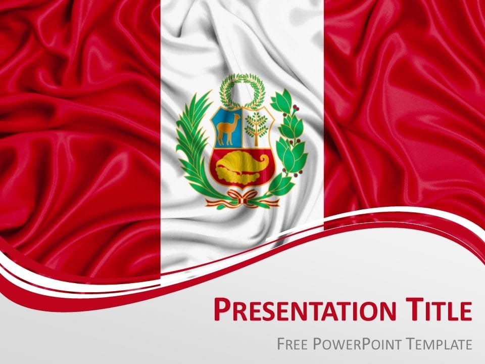 Plantilla Gratis de la Bandera de Perú Para PowerPoint Y Google Slides