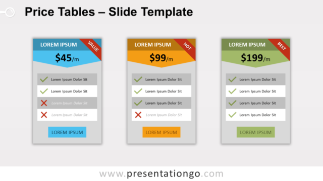 Tablas de Precios Gratis Para PowerPoint Y Google Slides