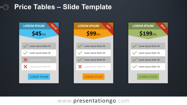 Tablas de Precios Gratis Para PowerPoint Y Google Slides