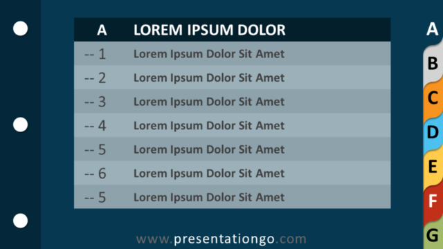 Contenido de Separadores de Pestañas Gratis Para PowerPoint Y Google Slides - Parte A