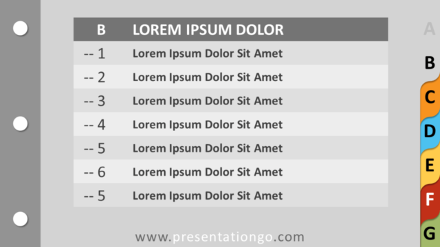 Contenido de Separadores de Pestañas Gratis Para PowerPoint Y Google Slides - Parte B