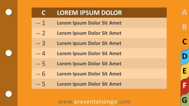 Contenido de Separadores de Pestañas Gratis Para PowerPoint Y Google Slides - Parte C