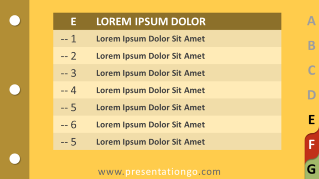 Contenido de Separadores de Pestañas Gratis Para PowerPoint Y Google Slides - Parte E