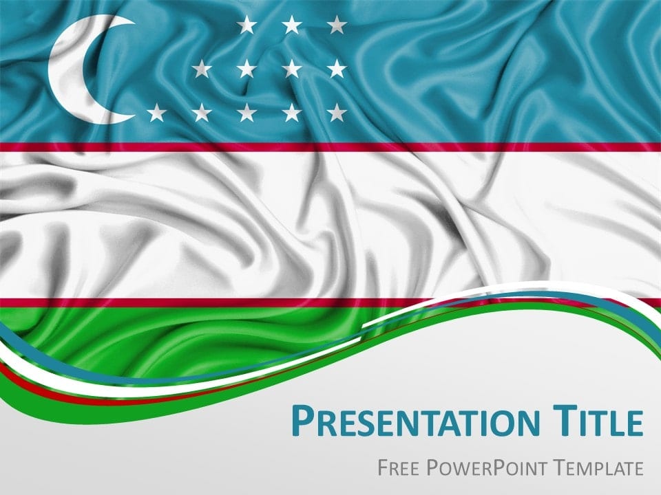 Plantilla Gratis de la Bandera de Uzbekistán Para PowerPoint Y Google Slides