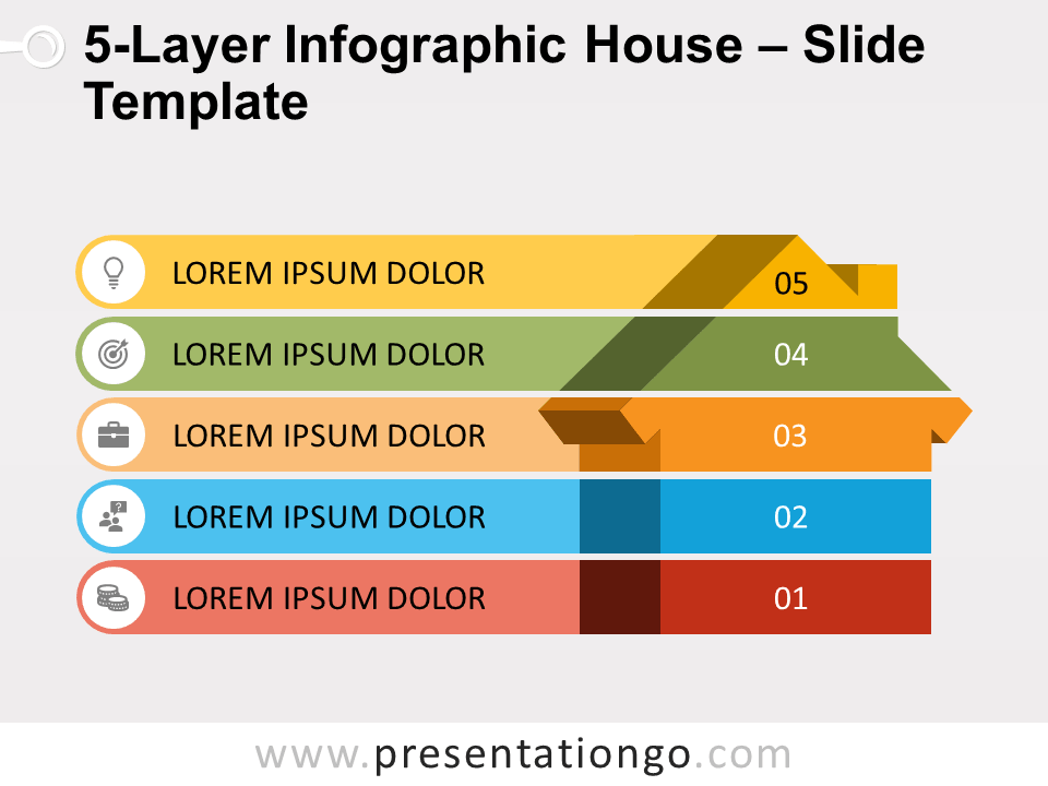 Casa Infográfica de 5 Capas Gratis Para PowerPoint Y Google Slides