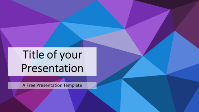 Plantilla Gratis de Mosaico de Triángulos Azules y Púrpuras Para PowerPoint Y Google Slides