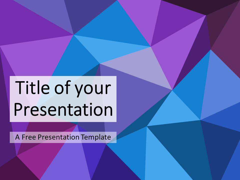 Plantilla Gratis de Mosaico de Triángulos Azules y Púrpuras Para PowerPoint Y Google Slides