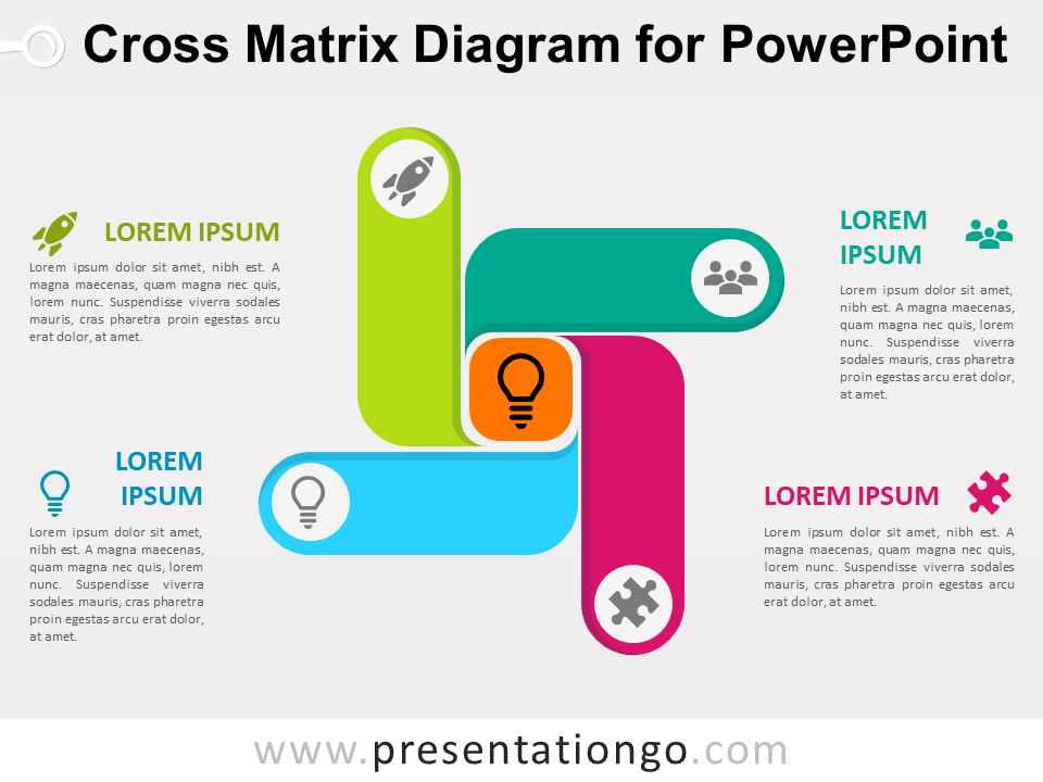Diagrama de Matriz Cruzada Gratis Para PowerPoint