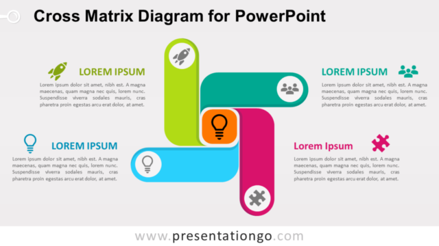 Diagrama de Matriz Cruzada Gratis Para PowerPoint
