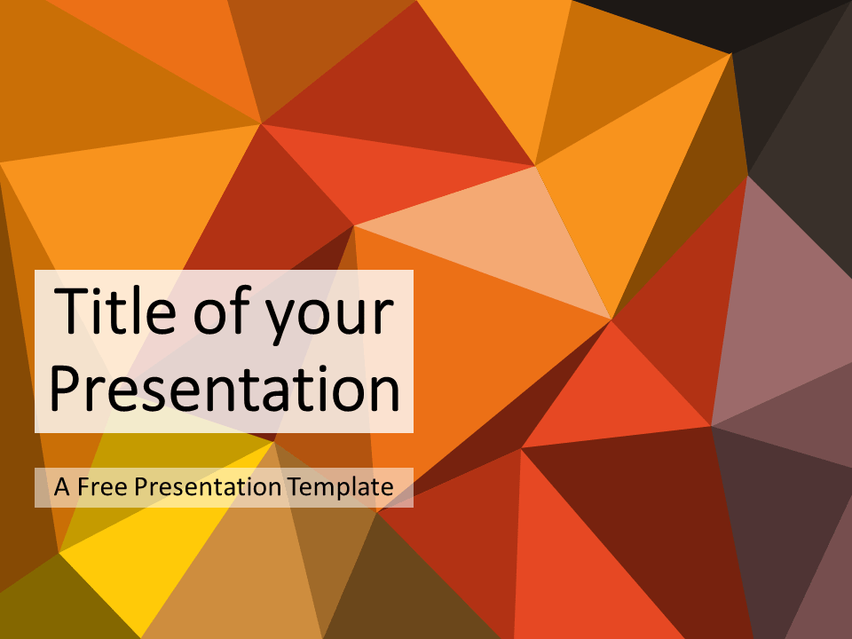 Plantilla de Mosaico de Triángulos Naranja-Marrón Para PowerPoint Y Google Slides