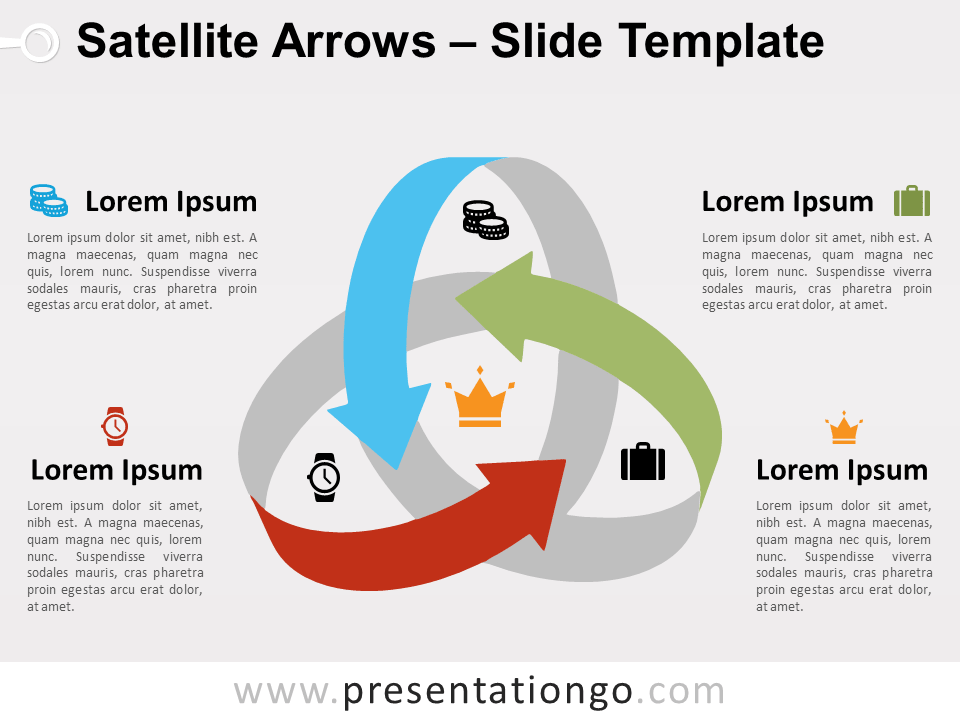 Flechas de Satélite Gratis Para PowerPoint Y Google Slides