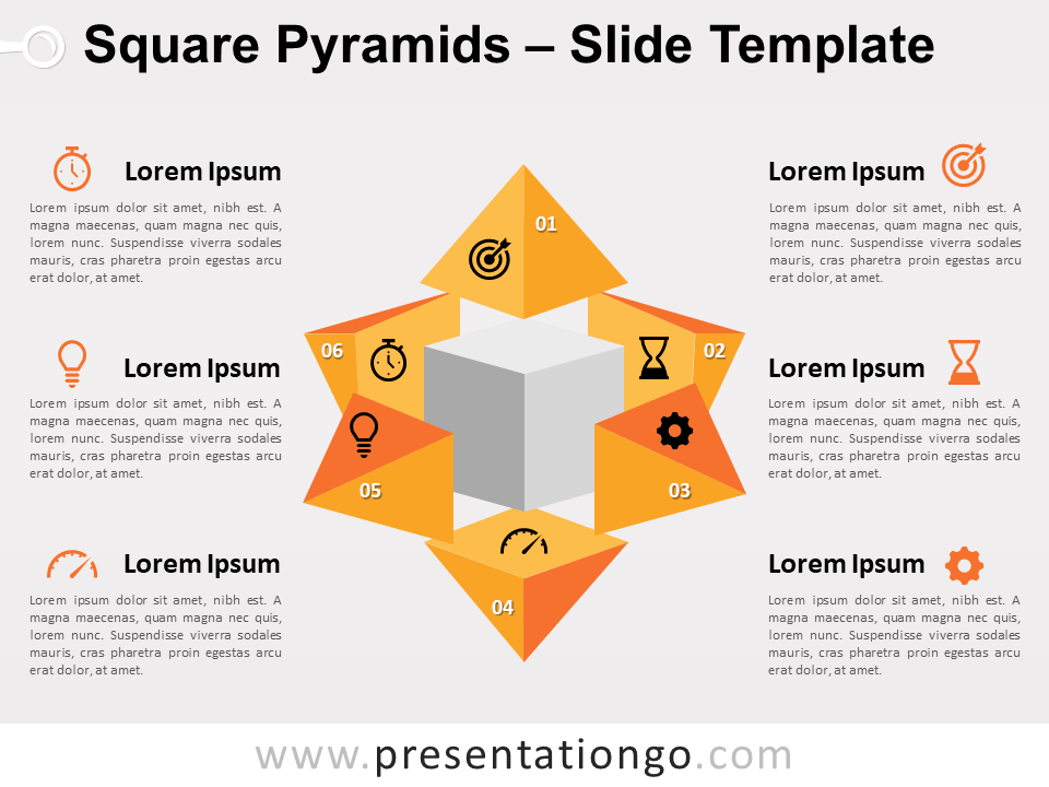 Pirámides Cuadradas Gratis Para PowerPoint Y Google Slides