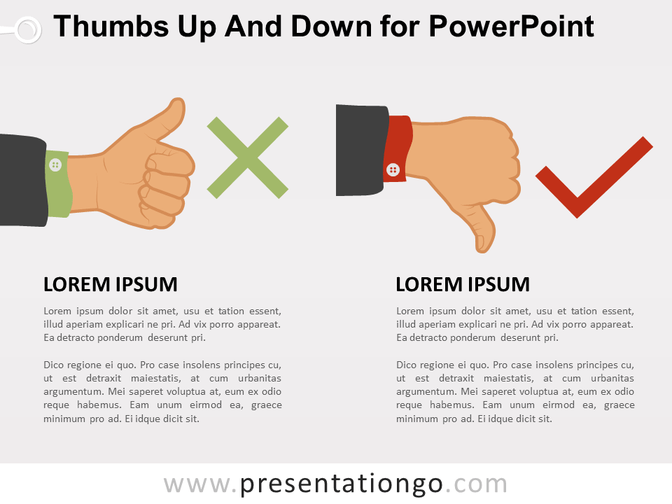 Pulgar Arriba Y Abajo Para PowerPoint Gratis