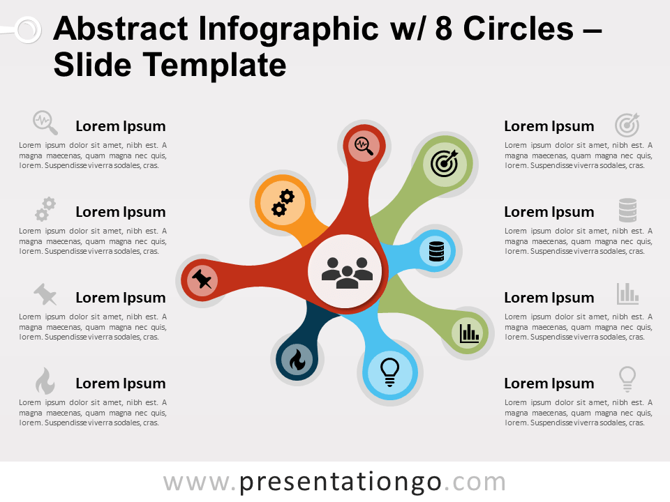 Infografía Gratis Abstracta Con 8 Círculos Para PowerPoint Y Google Slides